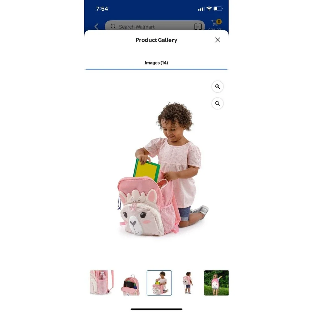 Firefly! Outdoor Gear Izzie the Llama Kid’s Backpack - Pink & Cream, New
